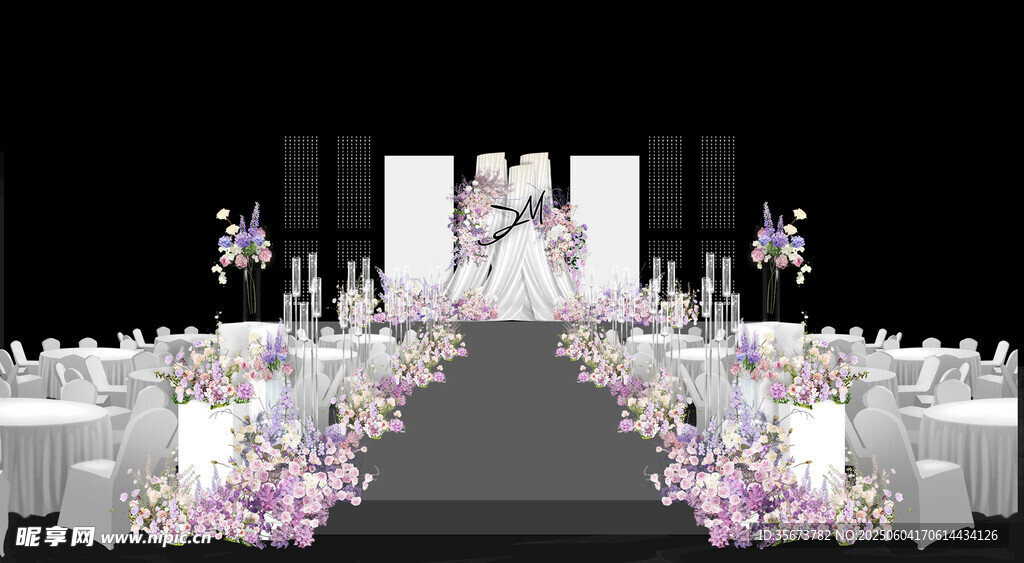 粉白紫小眾韓式婚禮