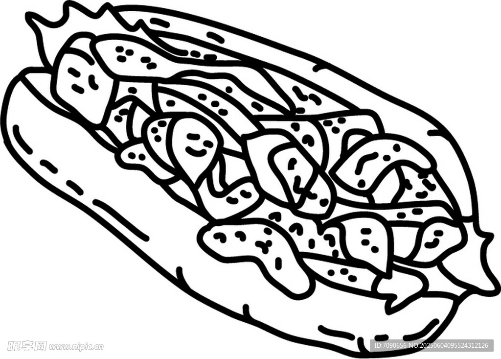 手繪美味熱狗插畫
