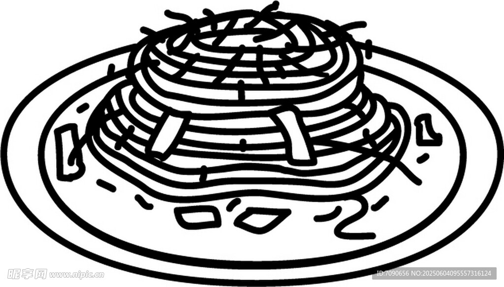卡通風(fēng)格意大利面插畫
