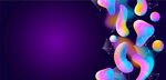 彩色流體紫色背景banner