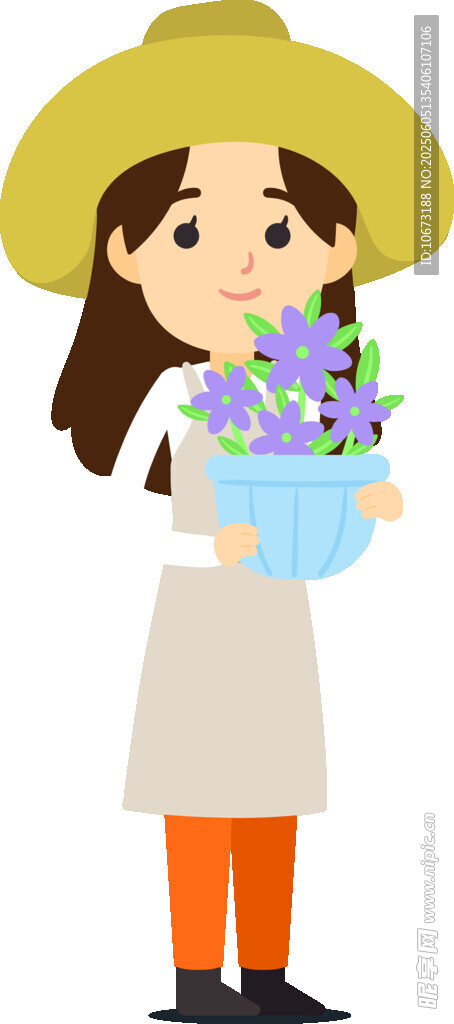 女孩手持花束笑容甜美