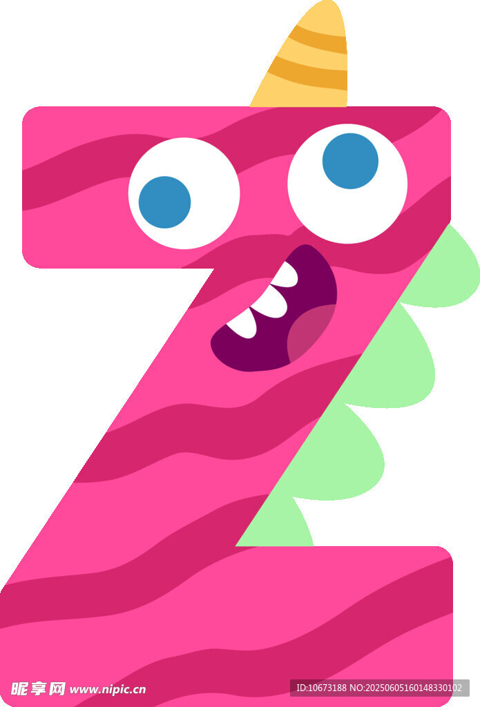 卡通字母Z小怪獸形象