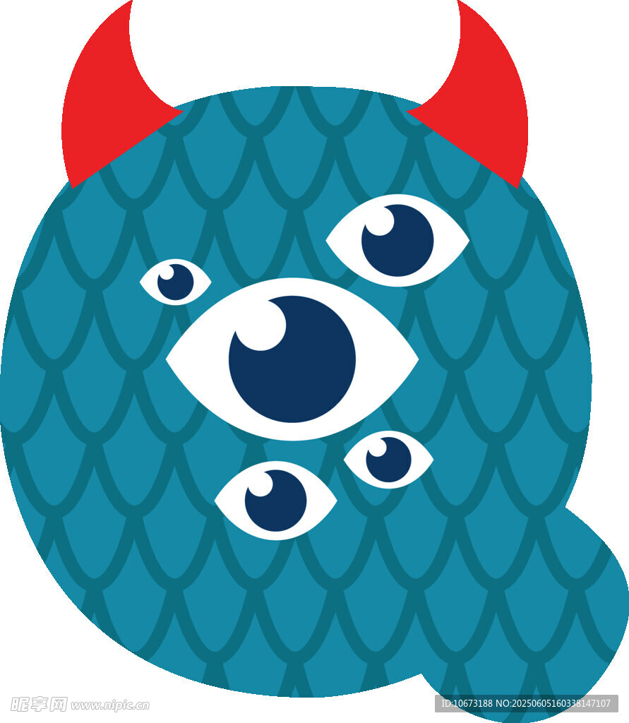 藍色多眼小怪獸形象