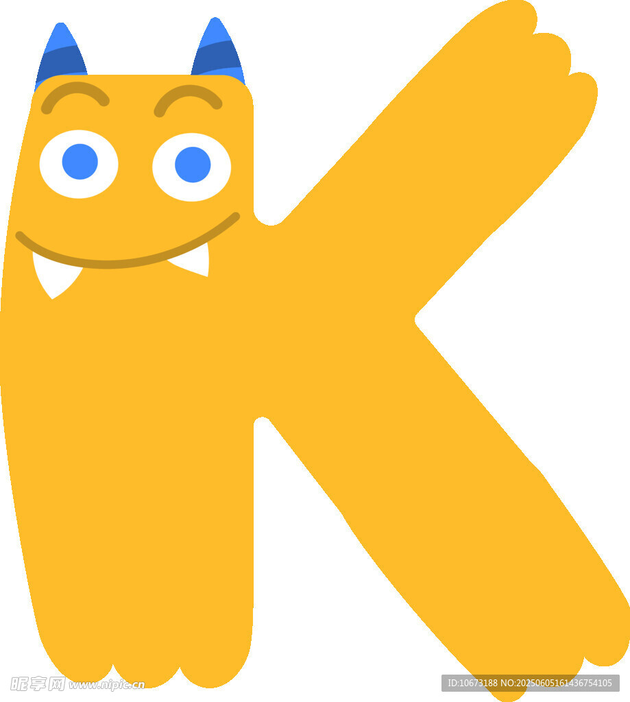可愛卡通字母K形象