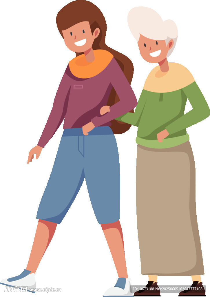 年輕女子陪伴老年女性