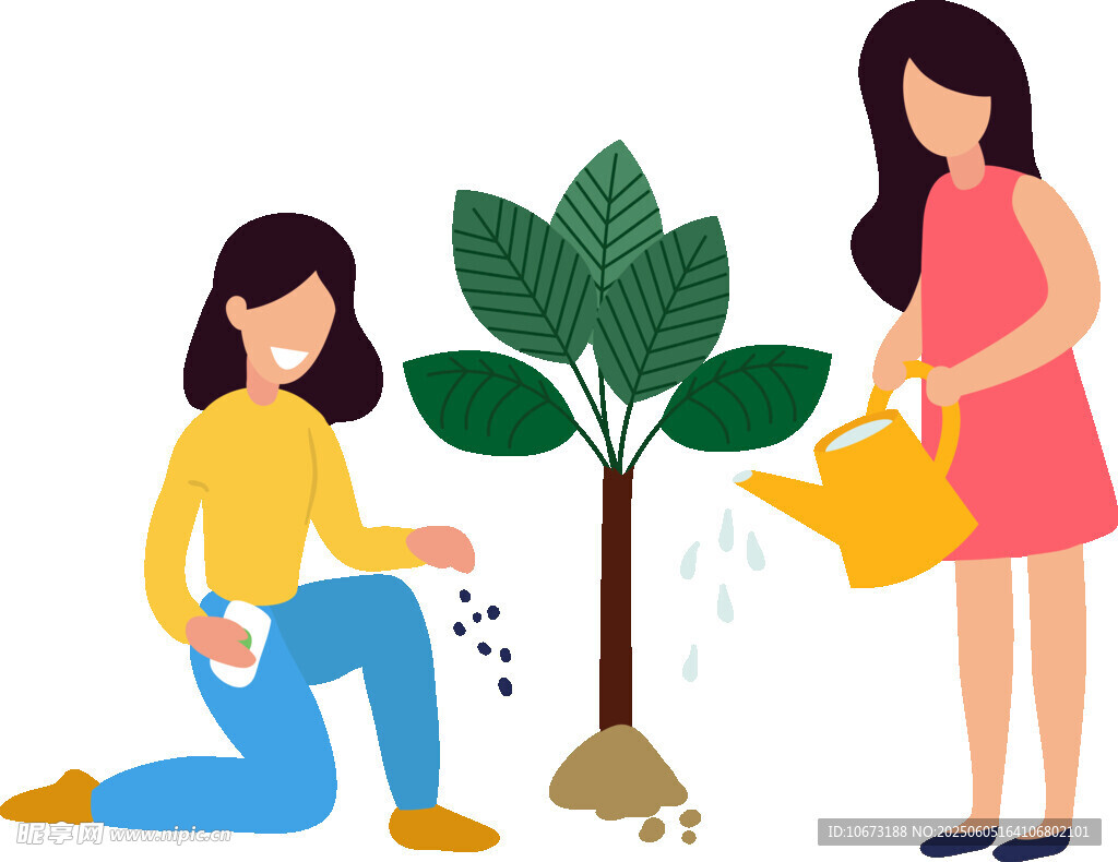 兩人齊心共植希望之樹