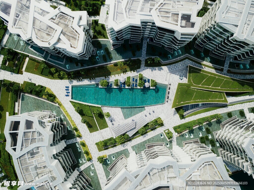 俯瞰現代都市建筑