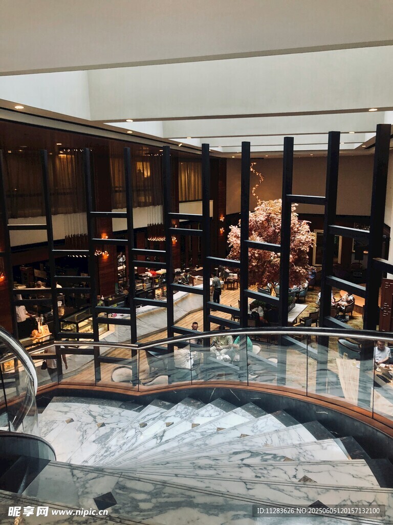 豪華酒店大堂內部景觀