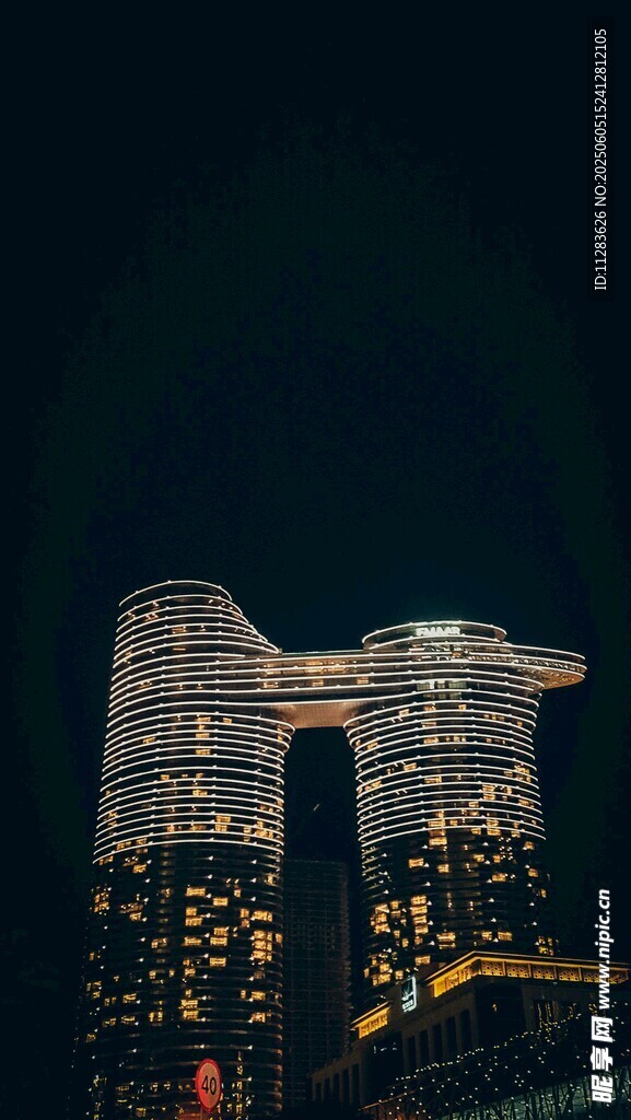 新加坡夜景中的標(biāo)志性建筑