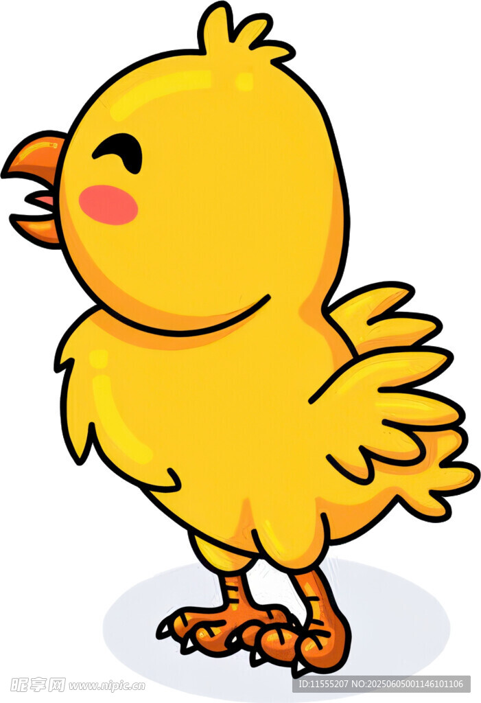 可愛小黃雞插畫