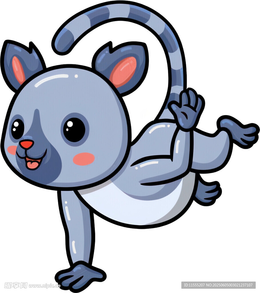 跳躍的可愛狐猴