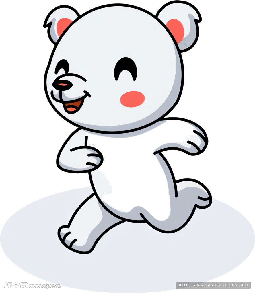 奔跑的可愛小熊