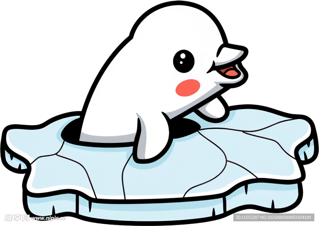 冰上的可愛白海豹