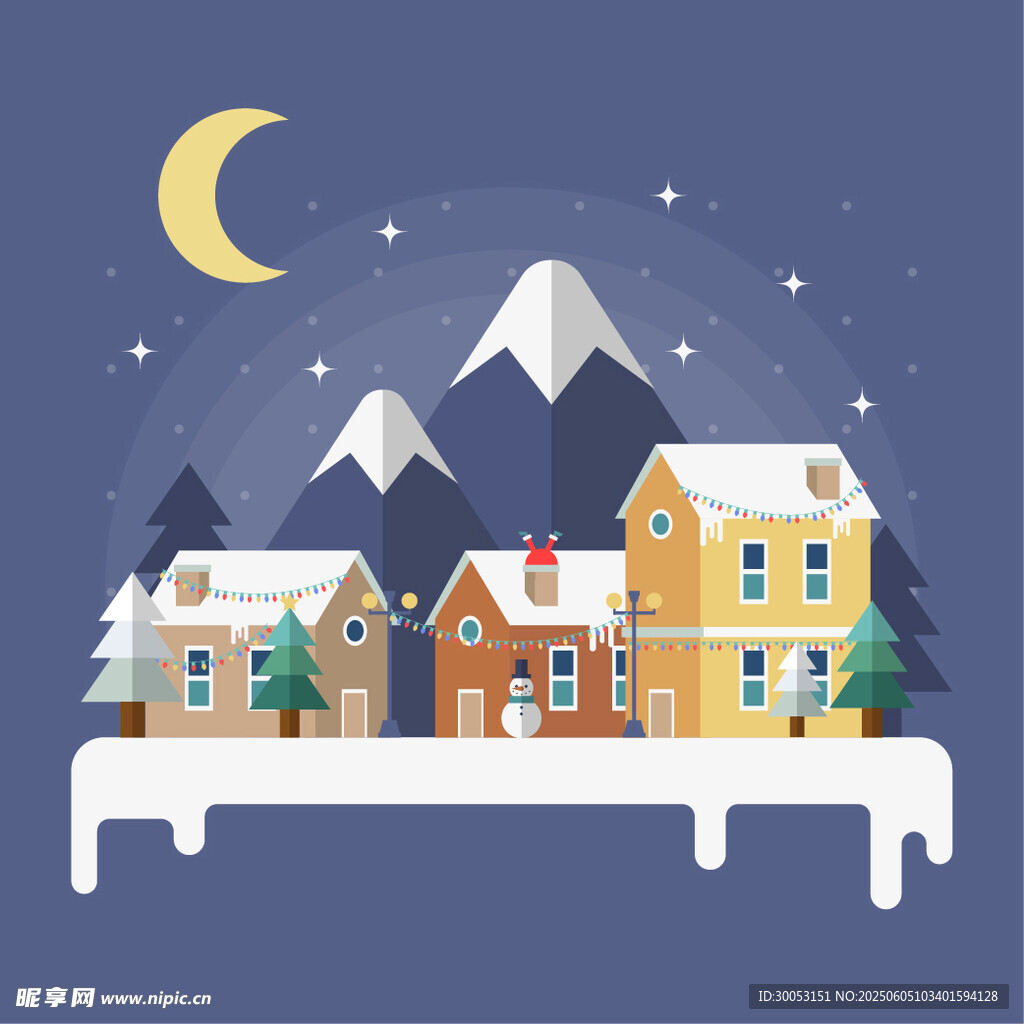 雪夜中的溫馨山間小屋