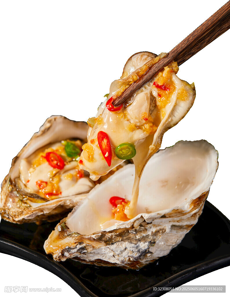 美味蒜蓉烤生蠔誘人呈現