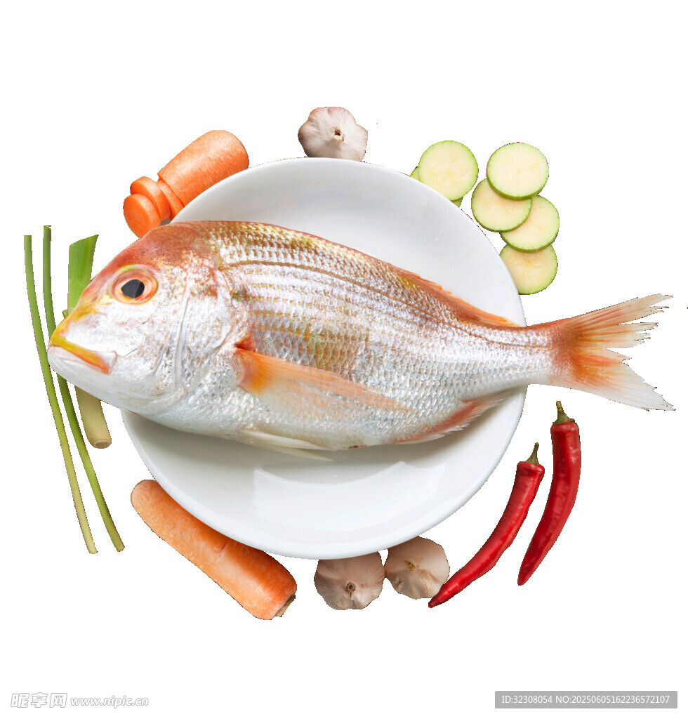 鮮魚搭配多樣食材擺盤