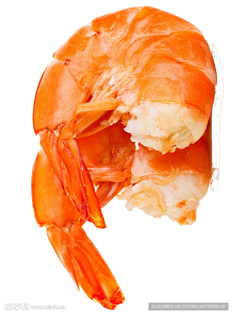 剝開的鮮蝦特寫