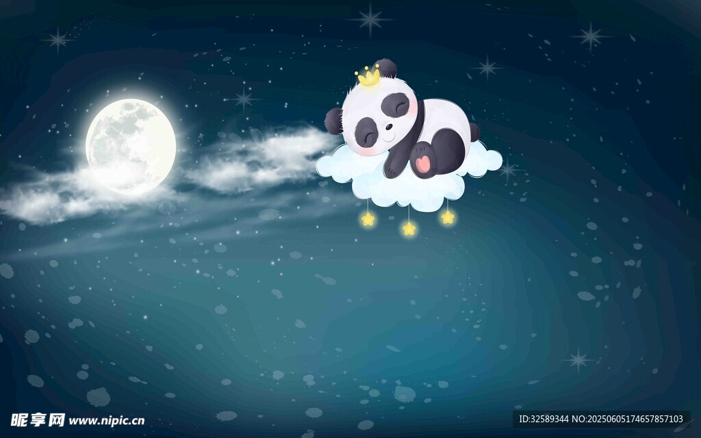 夜空中的云朵與可愛萌物