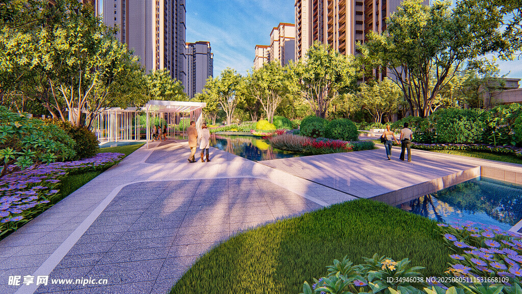 都市精致景觀花園一角