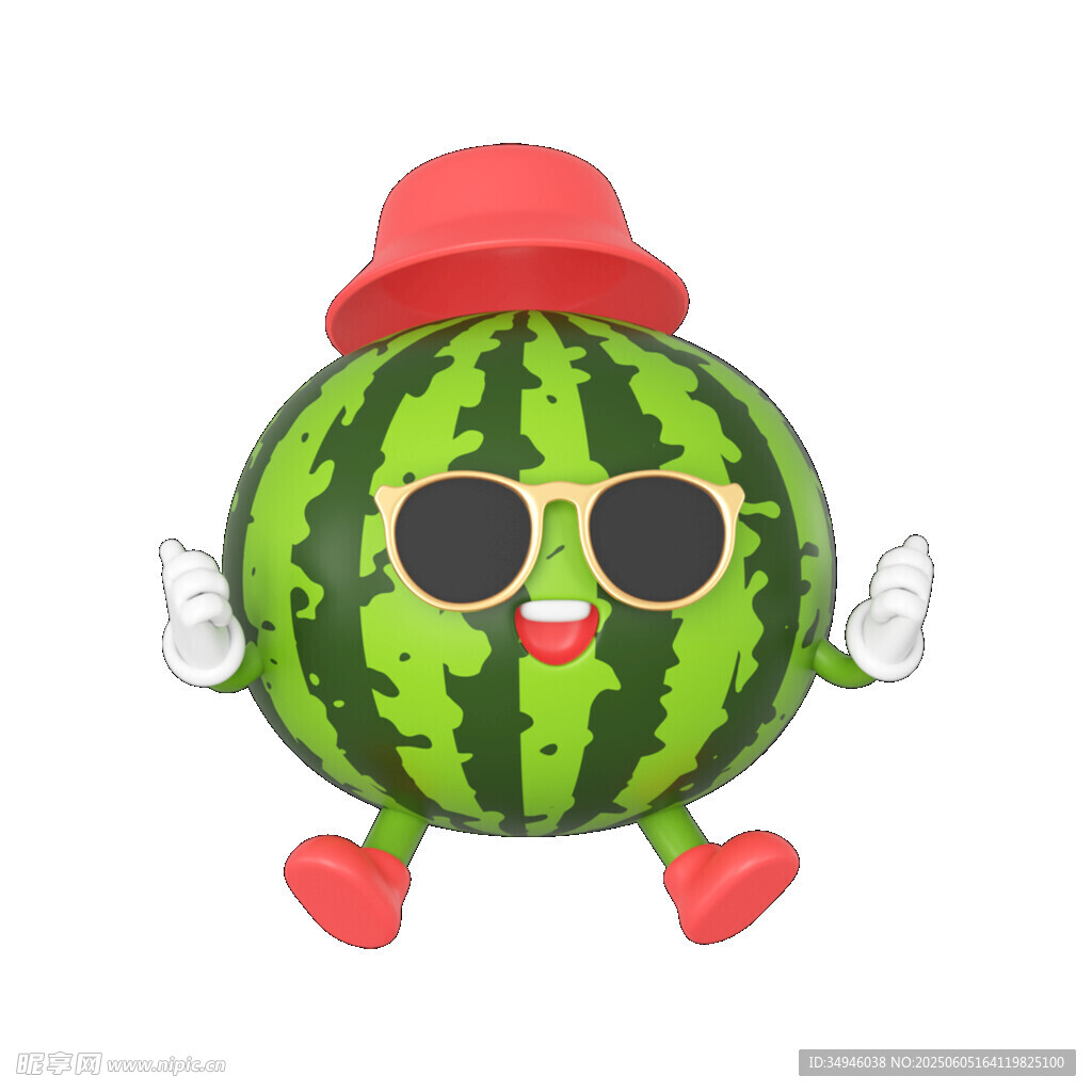 可愛西瓜卡通形象