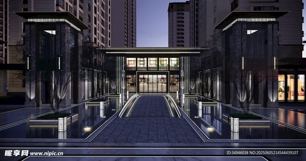 現(xiàn)代都市氣派建筑入口