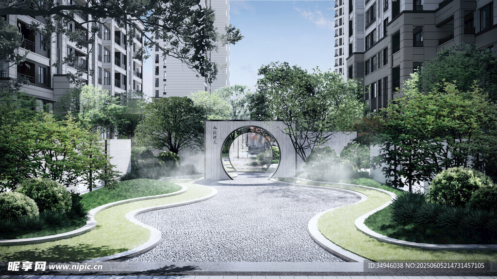 現(xiàn)代小區(qū)優(yōu)雅景觀通道