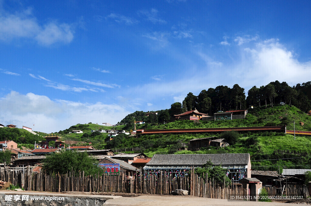 山村美景 綠意盎然的村落