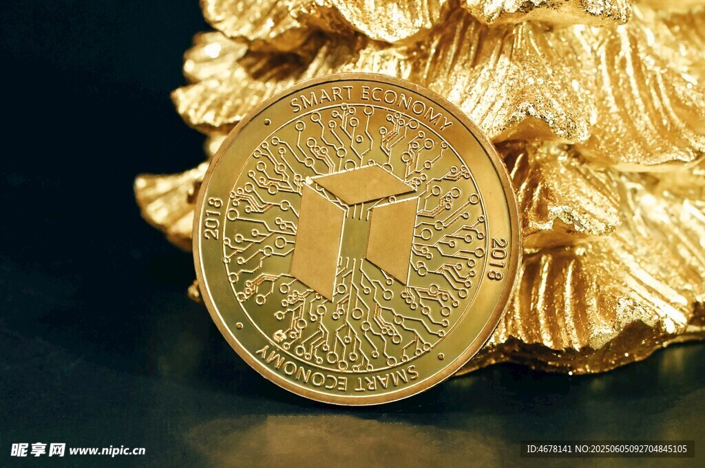 金色神秘硬幣特寫