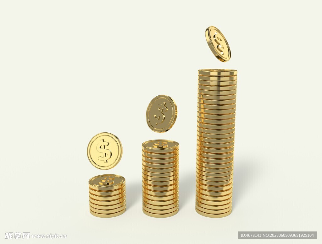 金幣堆疊展現(xiàn)財(cái)富增長(zhǎng)