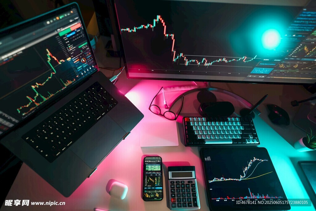 科技感十足的桌面設備場景