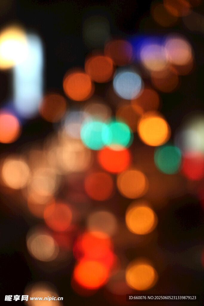 城市夜景光斑模糊畫面