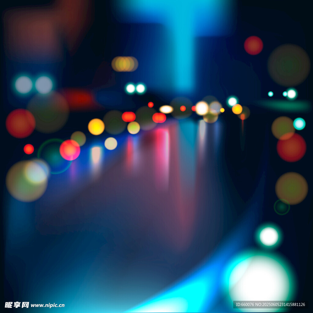 城市夜景光斑夢幻燈光秀