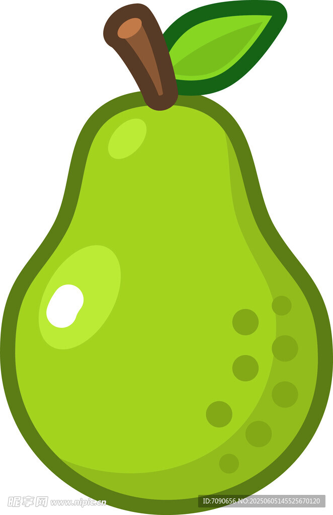 卡通青梨插畫