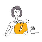 女士手持帶閃電標志日歷