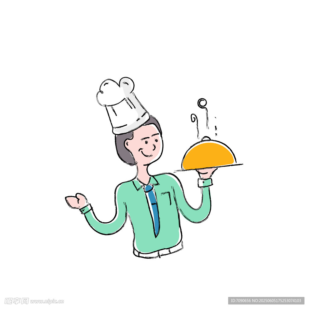 廚師端盤展示美味佳肴