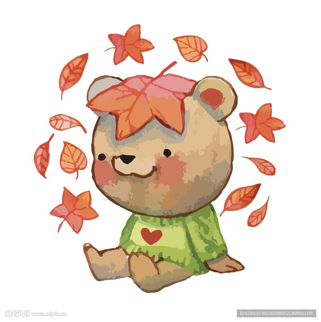 戴蝴蝶結(jié)的秋日小熊