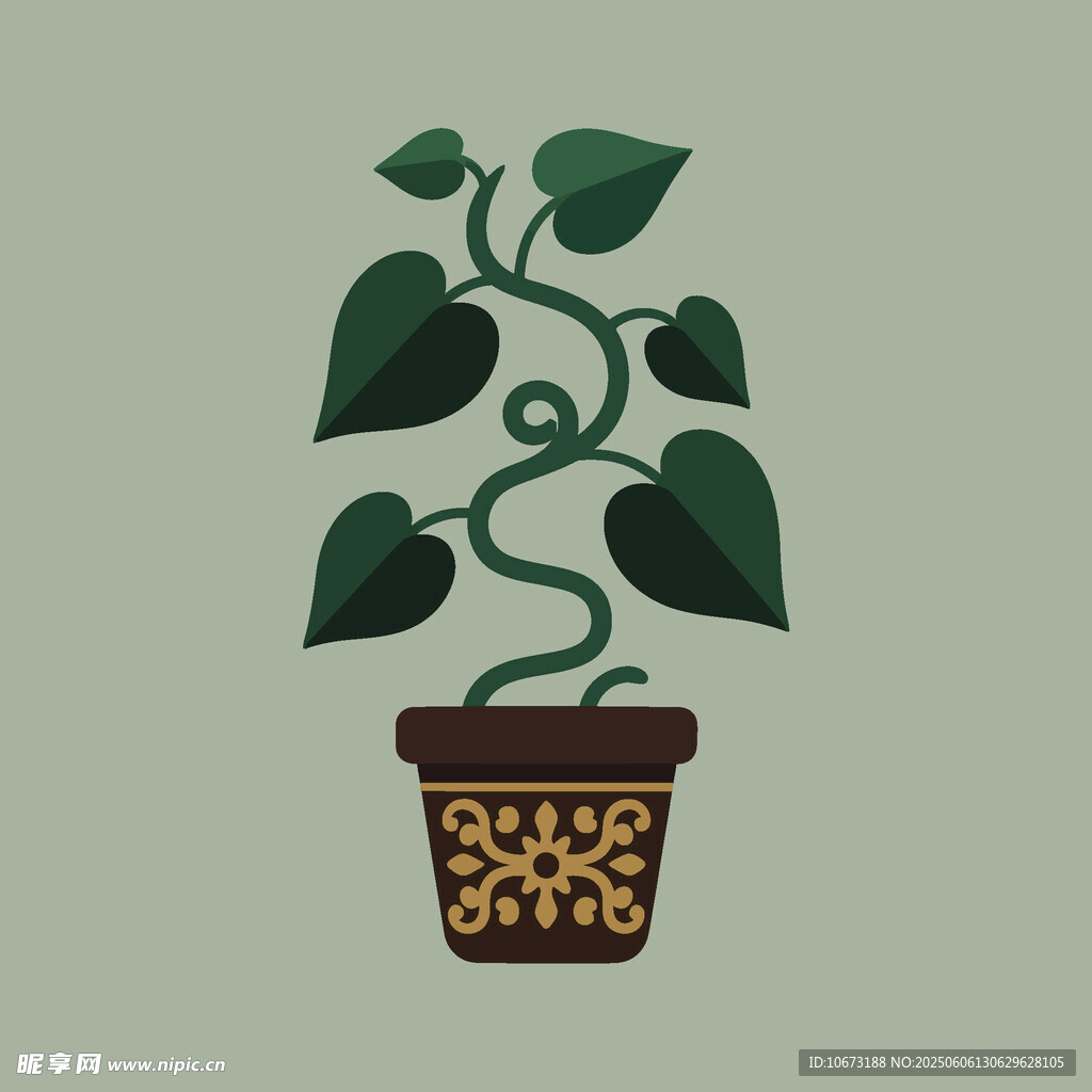 盆栽綠植 簡約風(fēng)裝飾圖案