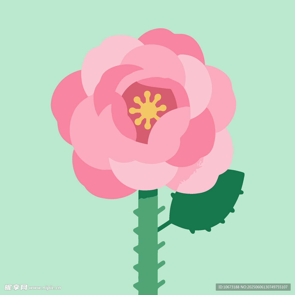 粉色折紙風花朵插畫