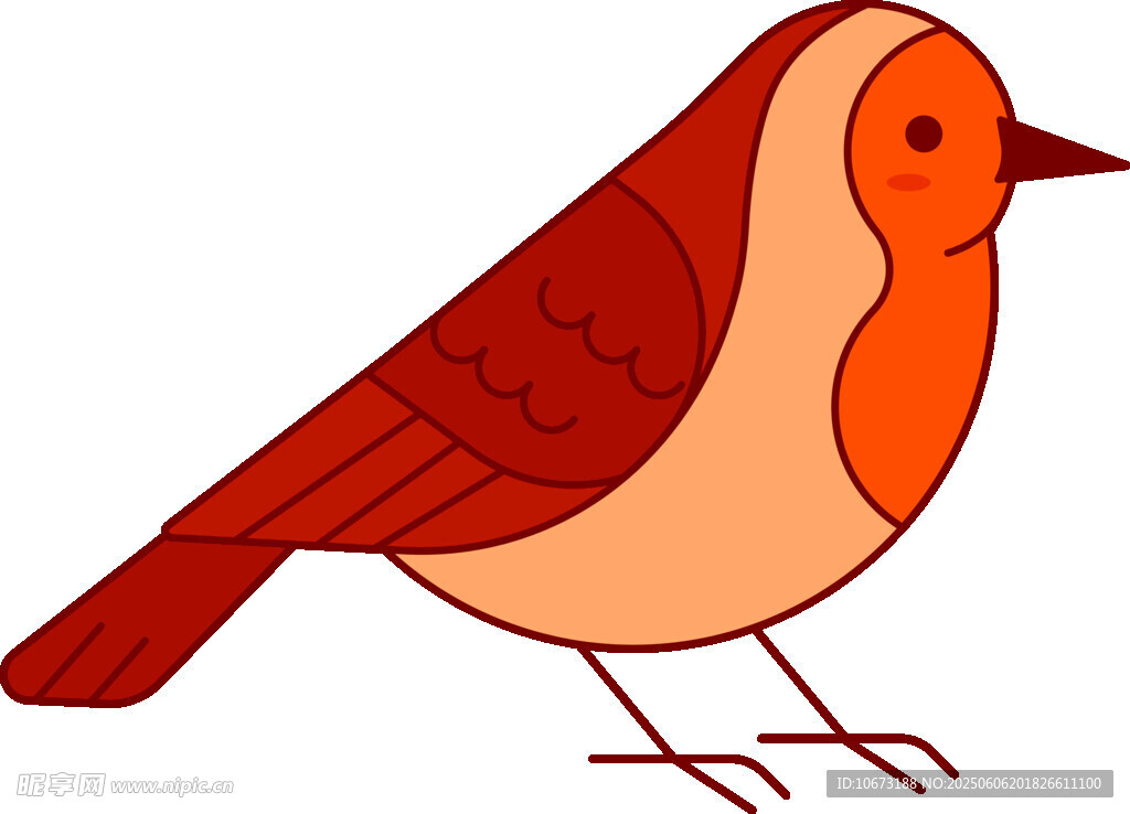 紅色小鳥插畫