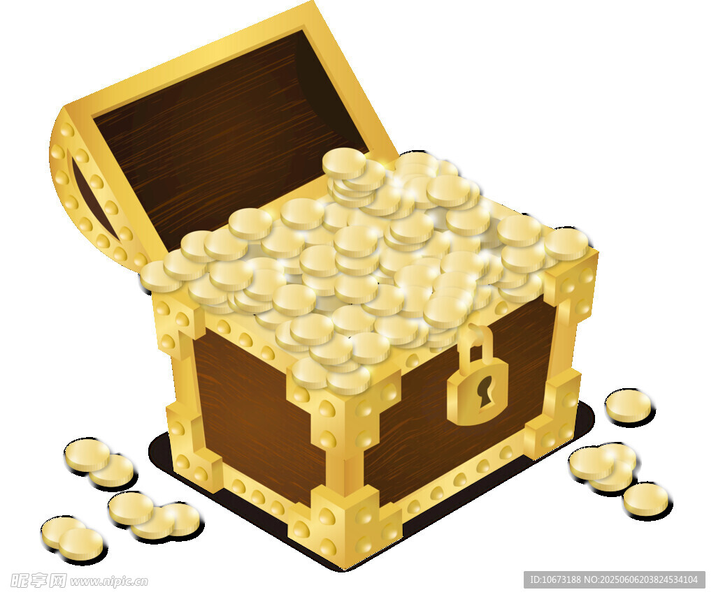 打開的寶箱滿是金幣