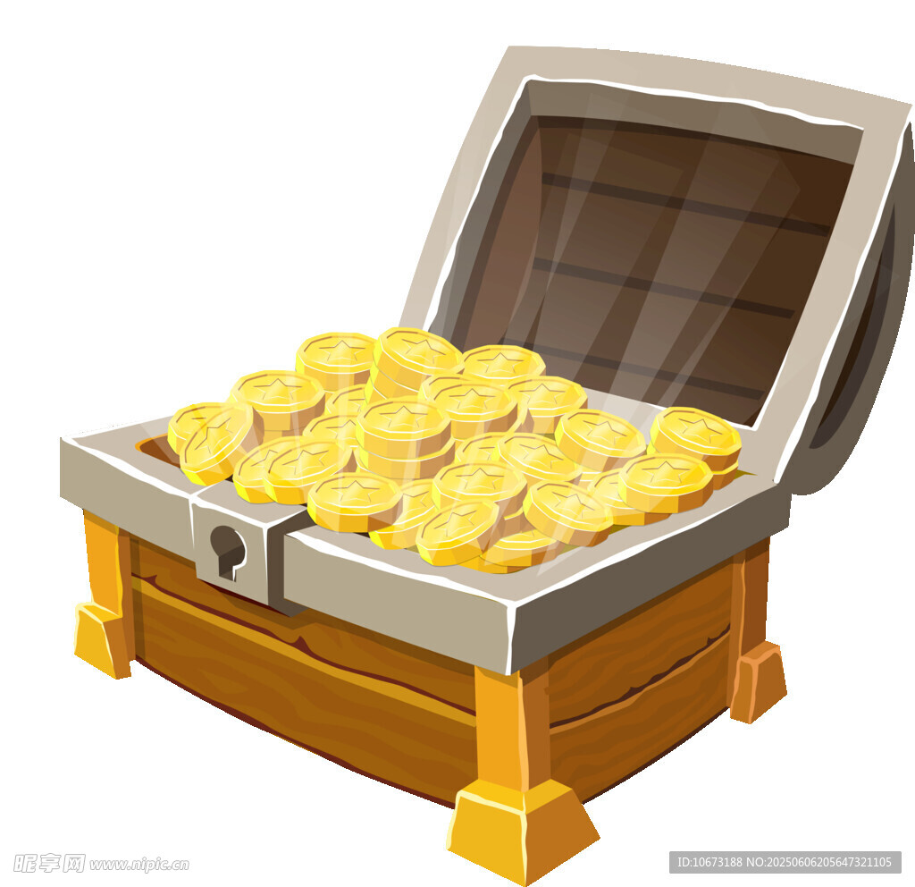 寶箱內(nèi)裝滿金黃色金幣