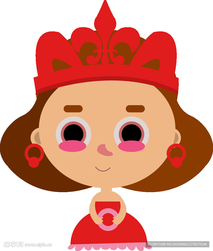 可愛(ài)紅衣戴冠小公主