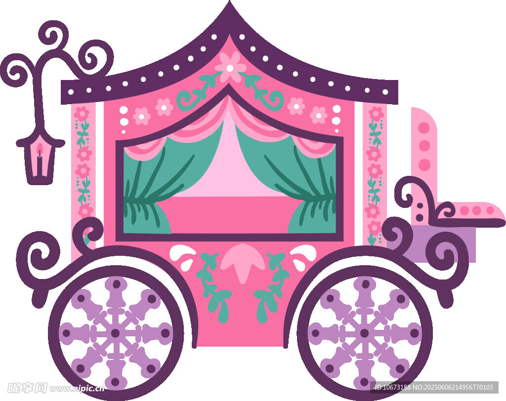 夢幻粉色童話風馬車