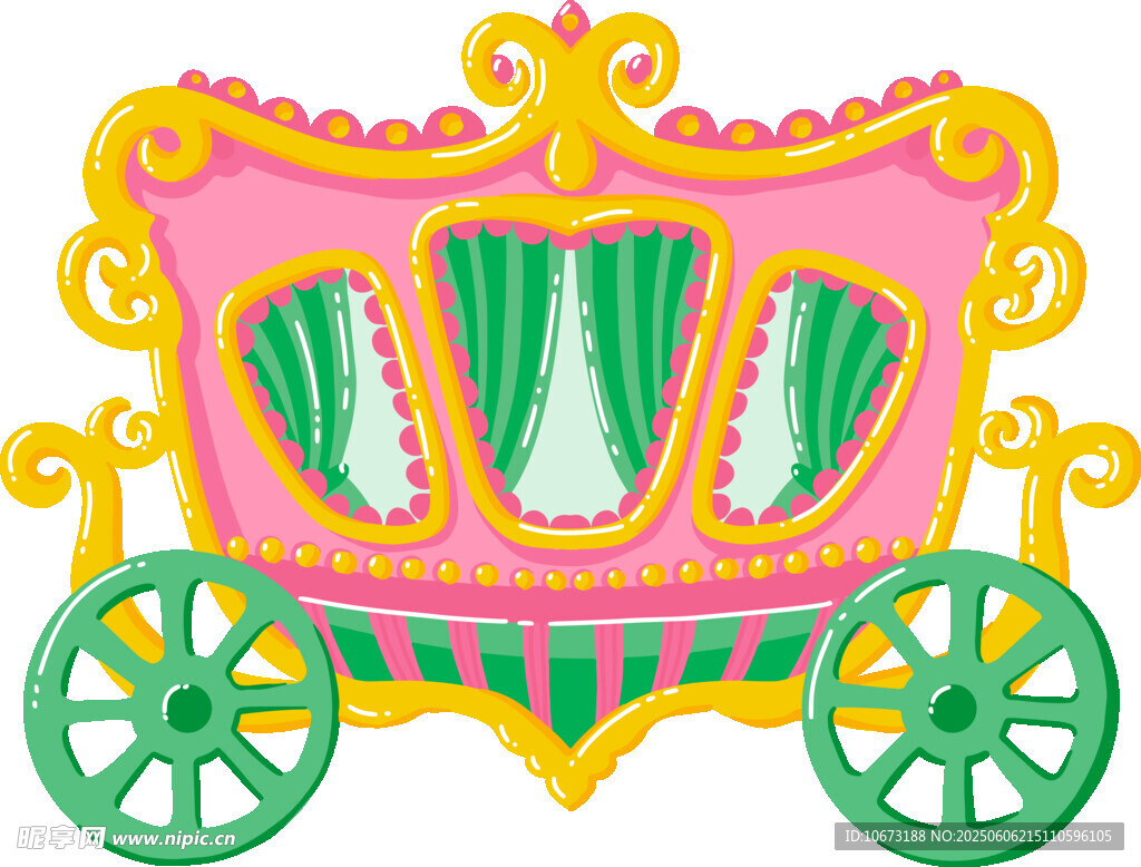 夢幻彩色童話風公主馬車