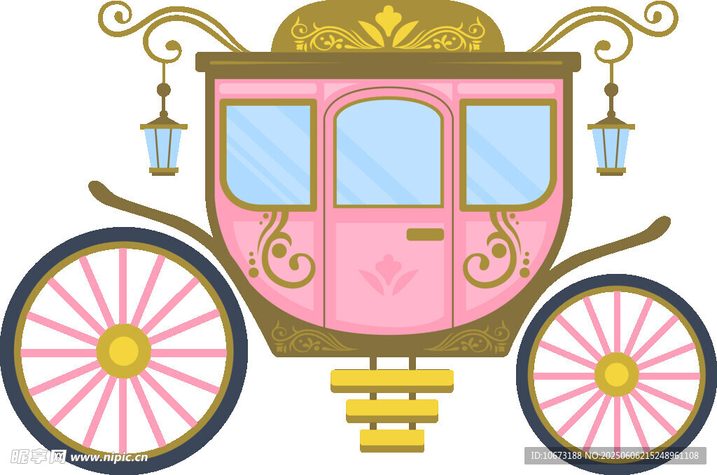 粉色夢幻公主風豪華馬車