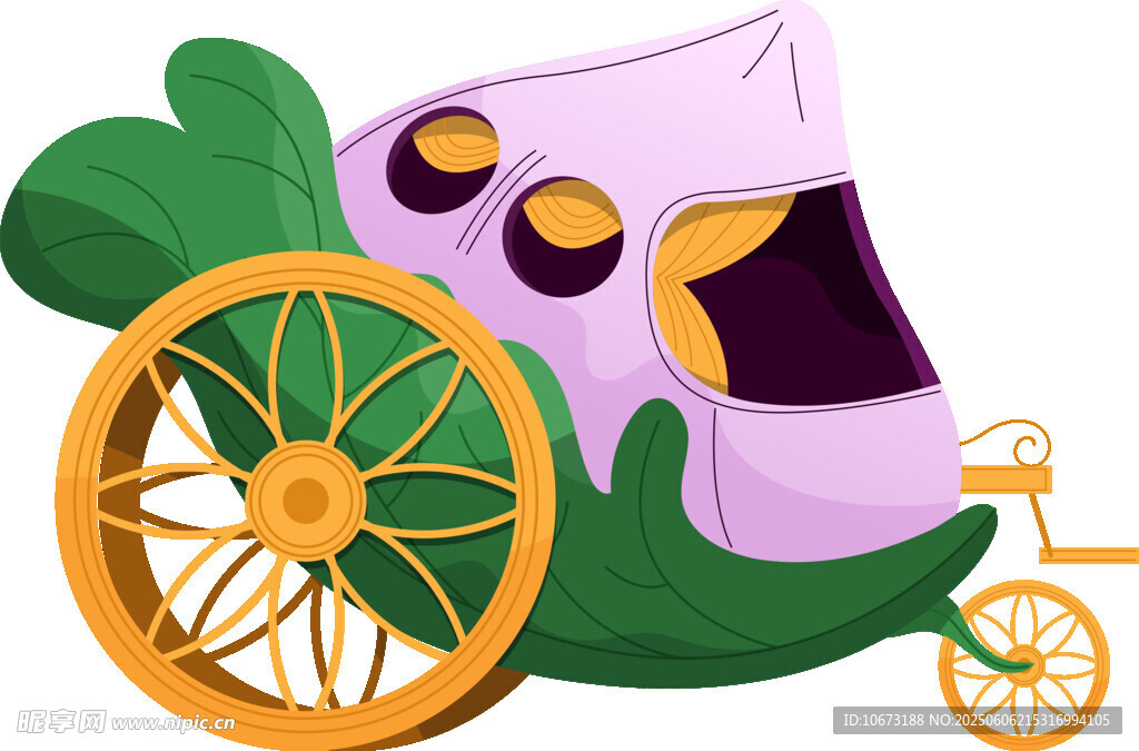 夢幻紫色南瓜馬車插畫