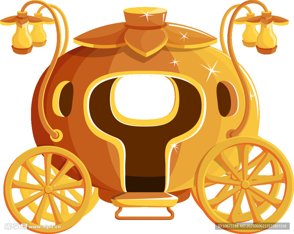 金色南瓜馬車插畫