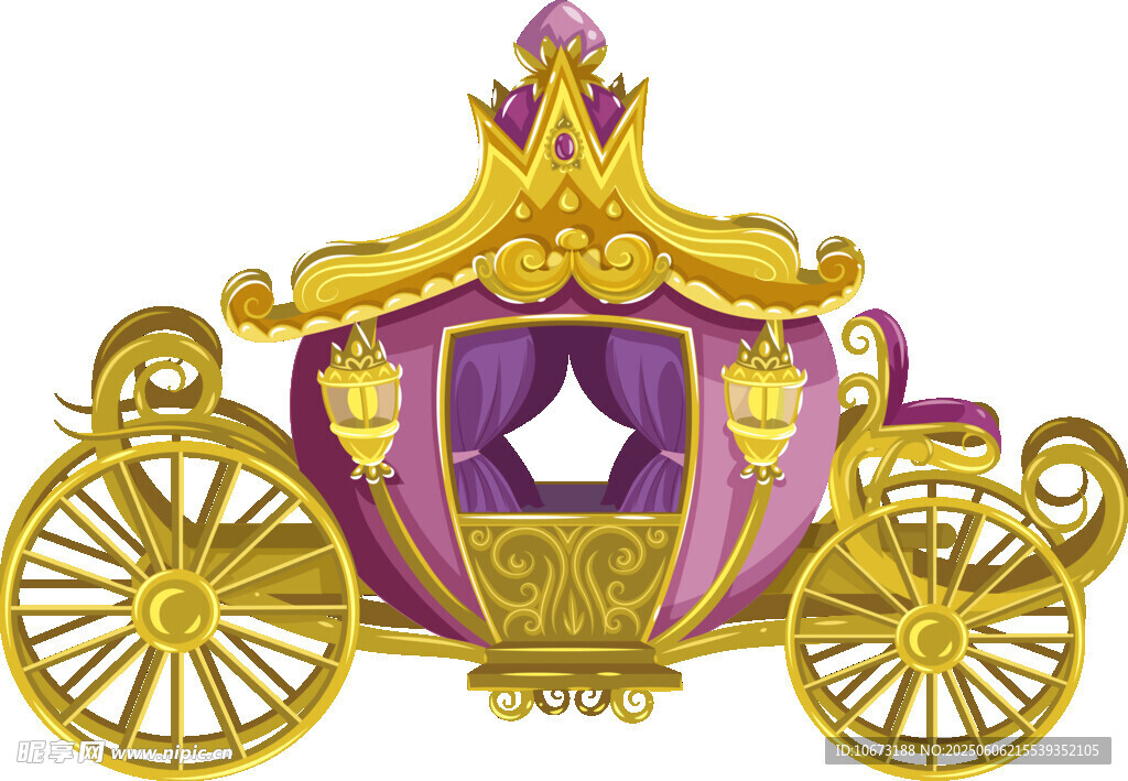 夢幻金色紫色公主南瓜馬車