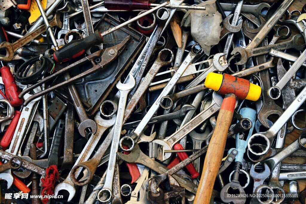 工具堆中的多樣維修工具