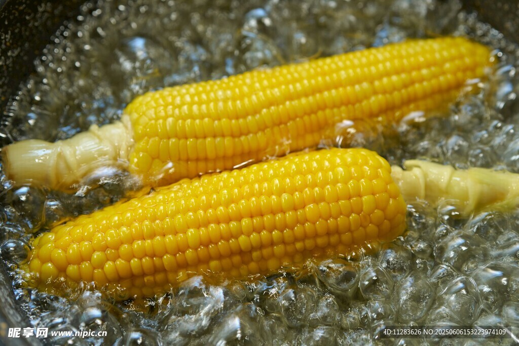 鍋中煮著鮮嫩黃玉米